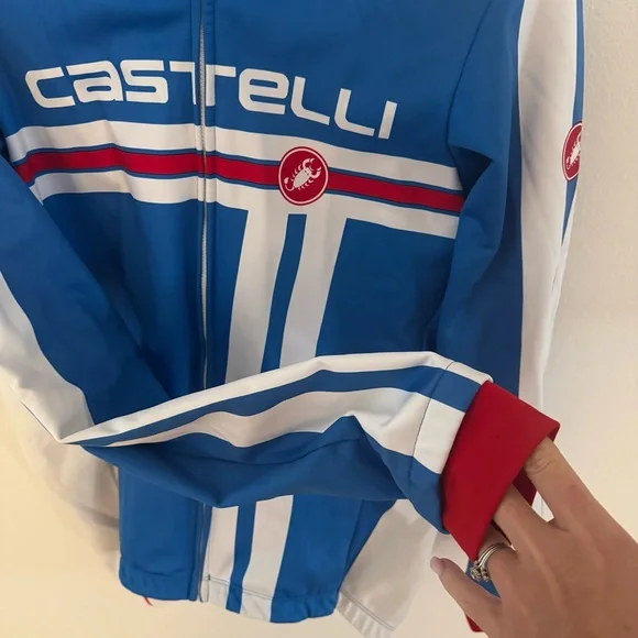 Castelli Blue and White Insulated Cycling Jacket - Picture 4 of 10